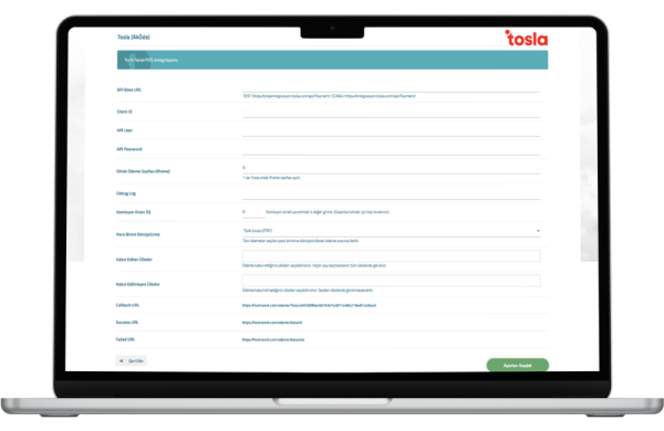 WiseCP Tosla Ödeme Modülü